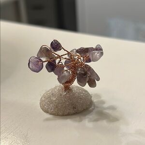 Purple Gemstone Wire Tree Ornament